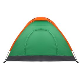 2 Person Waterproof Camping Dome Tent for Outdoor Hiking Survival Orange & Green  as picture