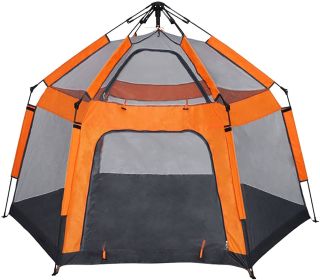 34 Person Camping Instant Pop up Tent, Sun Shelter Waterproof Double Layer 4 Seasons Lightweight Tent for Hiking, Fishing, Beach  KM3508