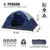 4 Person Dome Camping Tent with Removable Rain Fly & Carrying Bag;  Waterproof & Windproof;  for Camping;  Hiking;  Traveling  4 Person