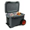 45 quart hard sided cooler, charcoal gray sided cooler