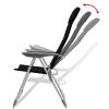 Camping Chairs 2 pcs Black Aluminum 22"x23.6"x44.1"