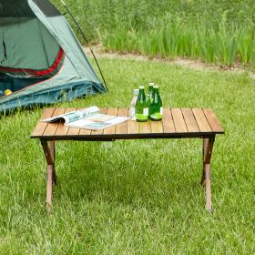 1-piece Folding Outdoor Table,Lightweight Aluminum Roll-up Rectangular Table for indoor, Outdoor Camping, Picnics,Beach,Backyard, BBQ, Party, Patio (Color: as Pic)