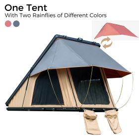 Trustmade Triangle Aluminium Black Hard Shell Beige Rooftop Tent Scout MAX Series ;  With Two Rainflies of Different Colors (Option: Black+Beige)