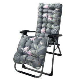 67x22in Chaise Lounger Cushion Recliner Rocking Chair Sofa Mat Deck Chair Cushion (Type: Grey_GreenLeaf)