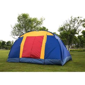 Bosonshop Outdoor 8 Person Camping Tent Easy Set Up Party Large Tent for Traveling Hiking With Portable Bag;  Blue (Option: Blue)