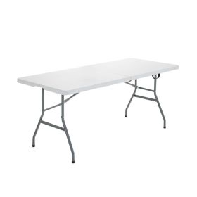 Portable Folding Camping Table with Carrying Handle for Picnic (Color: White)